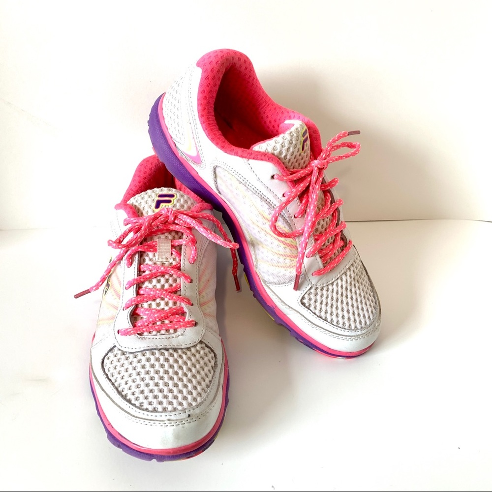 FILA Mesh Running Sneaker with Purple Soles—SZ 8.5